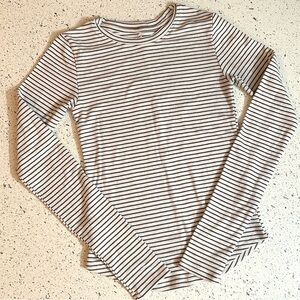 American Eagle Cozy Up Long Sleeve Layer Striped T Shirt